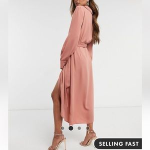 ASOS pink wrap dress